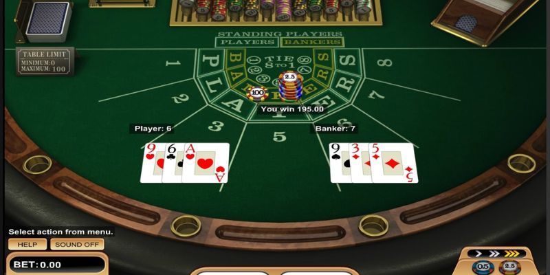 Luật chơi baccarat về tỷ lệ đặt các cửa game